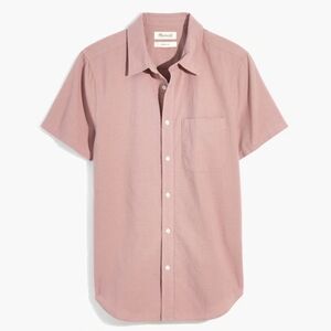 Madewell Perfect Fit Top in Soft Brown XS cotton button down shirt unisex